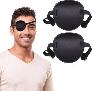 2 PIEZAS Parches para Ojos para Adultos Hombres Niños, Parche Médico Negro+Negro - Imagen 1 de 7