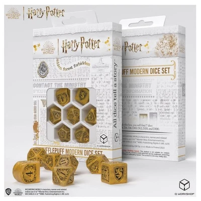 Harry Potter Hufflepuff Juego de Dados Moderno Amarillo Juego de Rol Q-Workshop Nuevo Foto 1 de 4