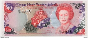 Cayman Islands QEII, $10 Banknote 2005 - Picture 1 of 2