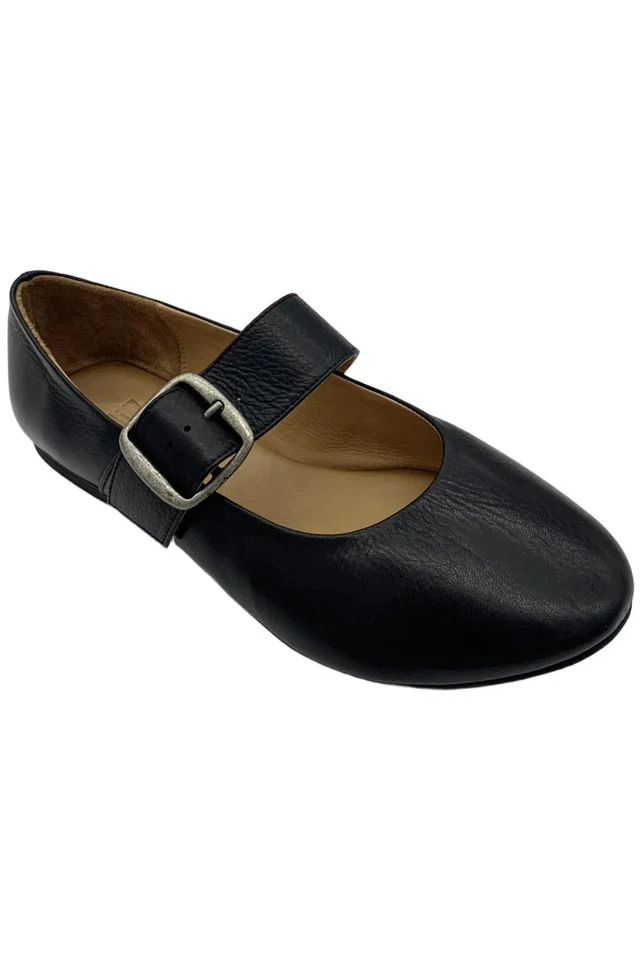 Sapatilhas femininas Miz Mooz de couro Mary Jane Kaity pretas - Imagem 1 de 3