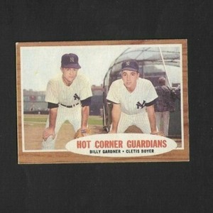 1962 TOPPS  #163 HOT CORNER GUARDIANS NY YANKEES BILLY GARDNER / CLETE BOYER  