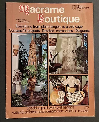 Cartera Vintage 1976 Macrame Boutique Instrucción Planta Colgador Jaula Para Pájaros Boho Años 70 • 11.43€
