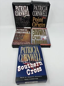 Patricia Cornwell (Lot-5) Audiobook Cassettes-Black Notice-Pt of Origin-S. Cross - Imagen 1 de 7