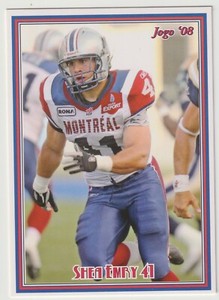 2008 Jogo CFL Shea Emry Rookie Card #94 Montreal Alouettes Eastern Washington