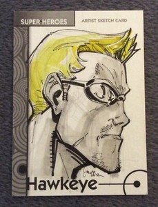 2013 Marvel Retro HAWKEYE Cruddie Torian Sketch Card #16 Base Art Insert 