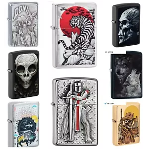 Zippo Genuine Refillable Cigarette Premium Lighter Windproof Refillable Petrol - Foto 1 di 39