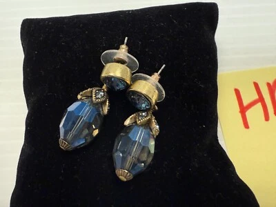 HSN – Heidi Daus – Blue Drop Crystal Earrings Pierced - #68 - Image 1 of 4