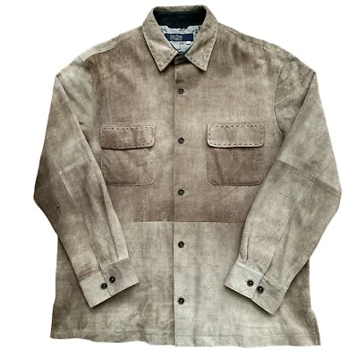 Chaqueta de cuero genuino Nat Nast para hombre talla M bolsillos de gamuza marrón claro Foto 1 de 4