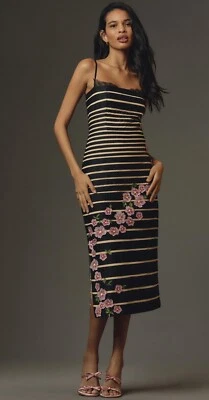 Vestido Anthropologie Maeve Midi Sin Mangas Ajustado Preppy Boda Formal Talla 6P Nuevo con Etiquetas Foto 1 de 4