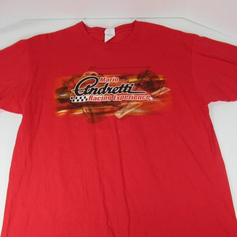 Mario Andretti Racing Experience T-Shirt L Red Puts You In The Drivers Seat Cover