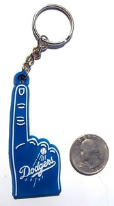 MLB Los Angeles Dodgers Rubber Foam Finger Key Chain Keychain - Picture 1 of 3