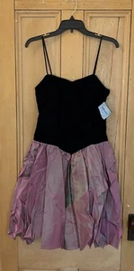 Loralie Womens Vintage 80’s Velvet Taffeta Prom Party Dress Size 6 Black SP NWT - Picture 1 of 12