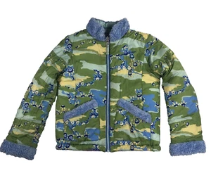 Obermeyer Reversible Winter Coat Ski Jacket Girls Kids Sz 7 Floral Hearts Purple - Picture 1 of 24