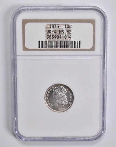 MS62 1833 Liberty Cap Dime JR-4 NGC *5617 Cover