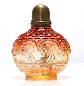 Old Baccarat Russe Aroma Lamp Orange Gradation Crystal Bronze Cap Antique