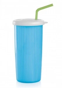 Tupperware Insulated Tumbler 24 oz Aqua Blue w/ White Straw Seal New - Picture 1 of 1