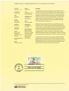 #1245 Forever O. Henry #4705 Souvenir Page - Picture 1 of 1