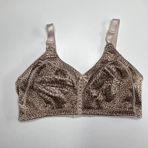 Bali Bra 38DD Wireless Animal Print Satin Soft Cups Adjustable Straps 3820  - Picture 1 of 12