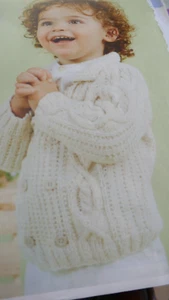 Knitting Pattern Baby/Toddler Cable Button Up DK Jacket ..-Sizes 6mths- 3Yrs - Picture 1 of 1