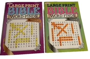 Kappa Large Print Bible Word-Finds Puzzles lot of 2 Books Vol. 14 and 15, 2022 - Picture 1 of 1