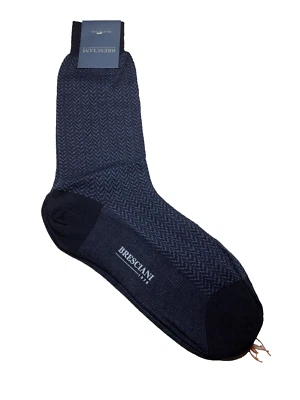 Мужские итальянские носки BRESCIANI синие темно-синие 80% лана/шерсть 20% полиам/нейлон размер S новые - Изображение 1 из 4