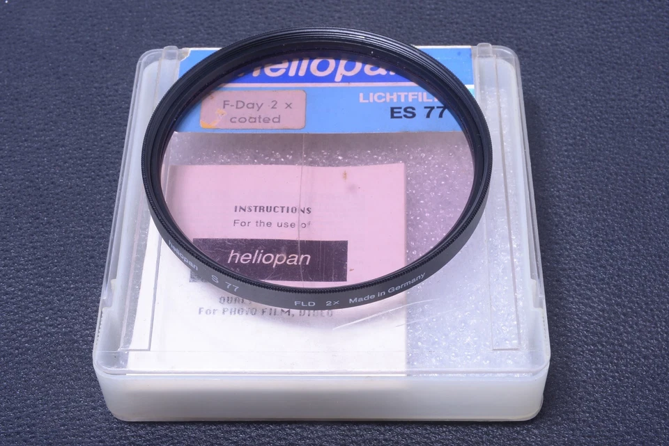 ✅ HELIOPAN F-DAY 2X COATED FL-D 2X ES77, E77, 77MM FILTER FOR LENS  61-1 - Image 1 of 3
