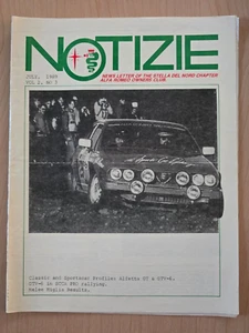Notizie News Letter - Stella Del Nord Chapter Alfa Romeo Owners Club June 1989 - Picture 1 of 7