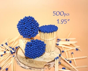 500pcs blue tipped party wedding candle jar crafts matches. Natural wood 1,95" - Picture 1 of 10