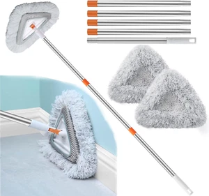 Baseboard Cleaner Tool with Handle - 79”, 2 Reusable Wall Mop Cleaning Pads Wall - Picture 1 of 12