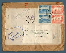 BIRMANIA - Involucro affrancato per 22 a. (difetti)