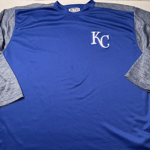Majestic Therma Base Blue Kansas City Royals Pullover Sweatshirt Adult Size 4XL Cover