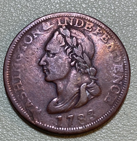 1783 Washington Cent Us Colonial Copper Unity States Nice Example Cover