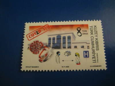 2020 Turkish Cyprus Stamp on Social Distancing & Global Pandemic - MNH - Image 1 of 3