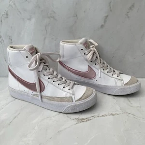 Womens Nike Blazer Mid ‘77 White & Pink High Top Trainers - UK Size 3.5 - Picture 1 of 8