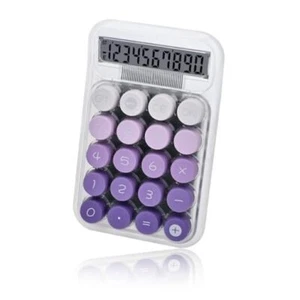 Cute Desktop Calculator, Mechanical Clear LCD Display Simple Basic Desk Purple - Picture 1 of 7