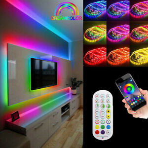 3-50ft RGBIC LED Strip Lights Room Party Dreamcolor Bluetooth Color Changing USB