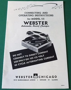 Instrucciones de funcionamiento del cambiador de registros automático Webster eléctrico modelo 55 - Imagen 1 de 1