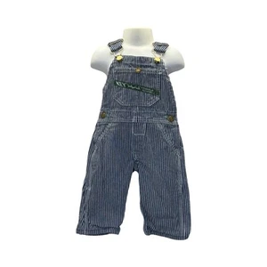 Key Imperial Aristocrat of Overalls Infant Denim Blue White Stripe Overalls - Picture 1 of 14