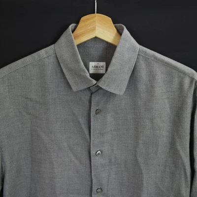 Giorgio Armani Collezioni Button Shirt Size M Mens Cotton Wool Long Sleeve - Image 1 of 4