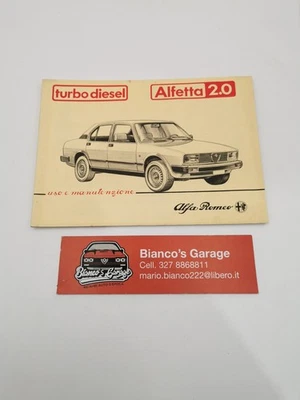 Libretto uso e manutenzione Alfa Romeo Alfetta 2.0 Turbodiesel - Immagine 1 di 4
