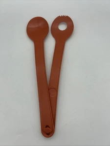Pinzas para servir ensaladas Tupperware vintage naranja clip juntos retro - Imagen 1 de 16