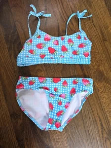 Cat And Jack Girl Strawberry Two-piece Swim Size 7/8 - Picture 1 of 4