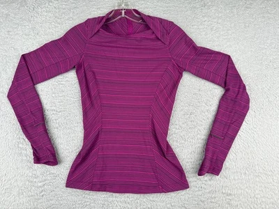 Camisa Lululemon Mujer 2 Rayas Púrpura Kanto Atrápame Manga Larga Rulu W3K61S Foto 1 de 4