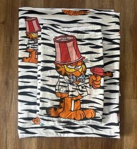 Vintage 1978 Jim Davis Garfield The Cat 3 Piece Full Bed Set Zebra Print - Picture 1 of 11