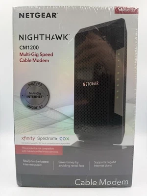 NETGEAR Nighthawk CM1200-100NAS DOCSIS 3.1 Cable Modem mpn CM1200-100NAS - Image 1 of 2