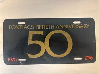 Placa de licença vintage Pontiac’s 50th Anniversary - Imagem 1 de 4