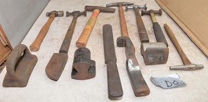 12 martillos cuchara dolly autobody vintage y más herramienta coleccionable de trabajo con plomo D0 - Imagen 1 de 10