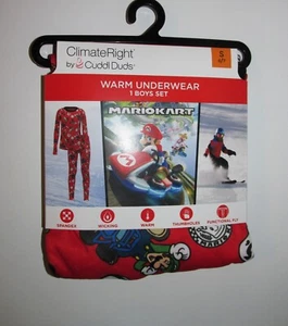 Juego de ropa interior térmica Mario Kart Cuddle Duds para niños (talla pequeña 6/7) NUEVO CON ETIQUETAS - Imagen 1 de 3