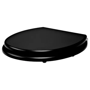 Universal Black Plastic Slow Close Toilet Seat Bathroom WC Including Fittings UK - Picture 1 of 3