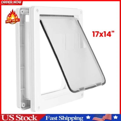 Puerta grande para perro con panel de bloqueo magnético para seguridad en el hogar - duradera y resistente al clima Foto 1 de 4